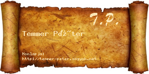Temmer Péter névjegykártya