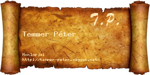 Temmer Péter névjegykártya