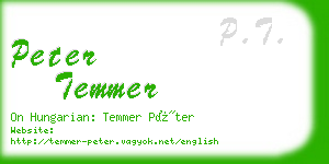 peter temmer business card